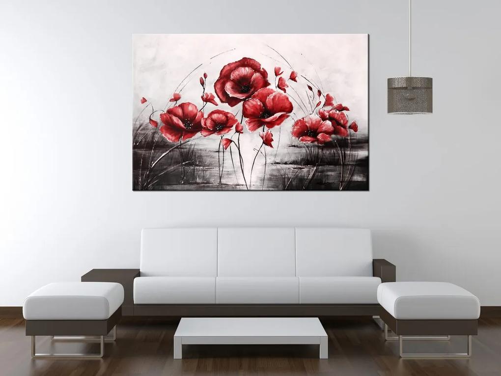 Gario Ručne maľovaný obraz Červené Vlčie maky Veľkosť: 100 x 70 cm