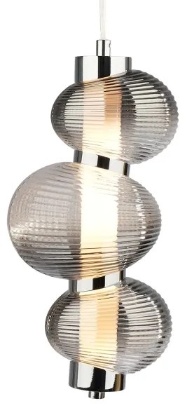 LED luster na lanku BOLLA LED/12W/230V priemer 16 cm lesklý chróm/dymová šedá