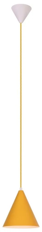 Luster na lanku VOSS 1xE27/40W/230V žltá/biela