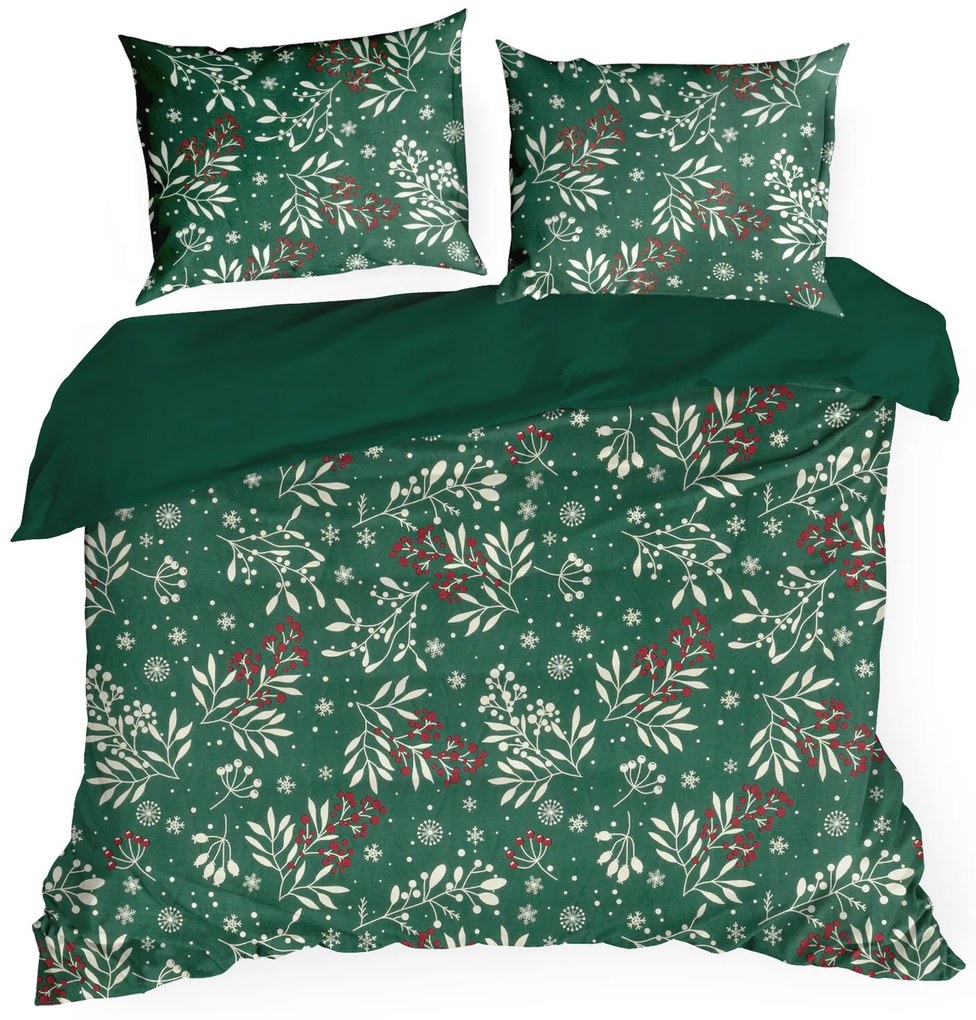 VIANOČNÉ RENFORCÉ OBLIEČKY CRISTIAN 160X200 CM, 2 KS 70X80 CM VZOROVANÉ