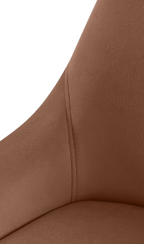 Jedálenská stolička Elmira - zamat, čierny rám - Hnedá