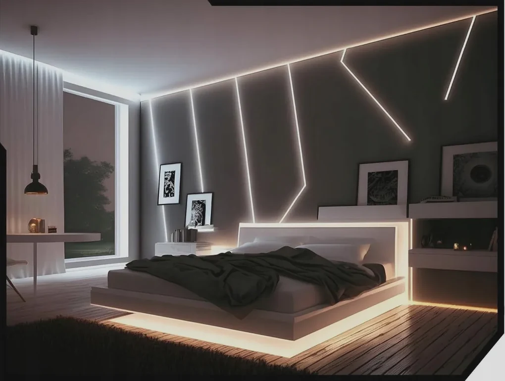 BERGE LED hliníkový profil zapustený 1m čierny - sada