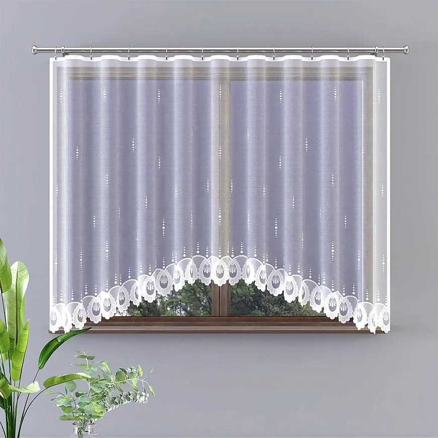 Žakarová záclona G808 300x160 biely