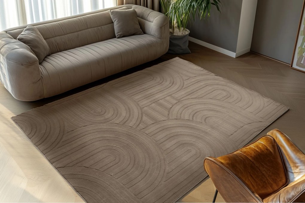 Obsession, Kusový koberec Interstellar 501 Taupe, 160x230, hnedá, obývacia izba
