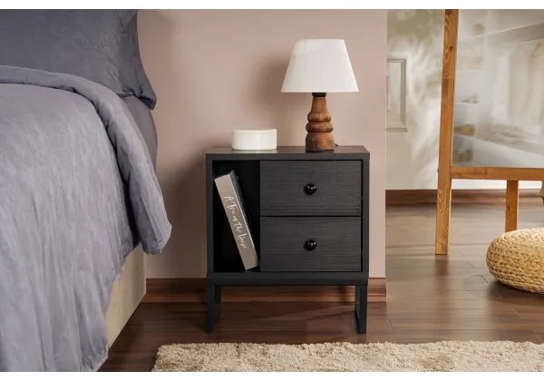 Nočný stolík GLIMMER 50x45,2 cm čierna