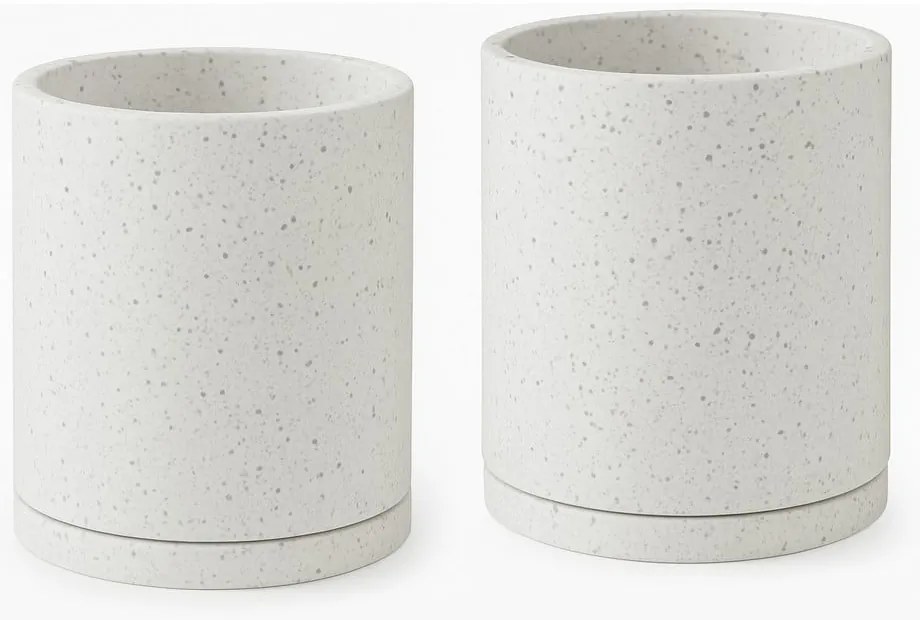 Súprava 2 bielych kvetináčov Bonami Selection Terrazzo, ø 26 cm