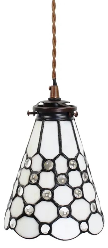 Stropná tiffany lampa WHITE 18*15*115