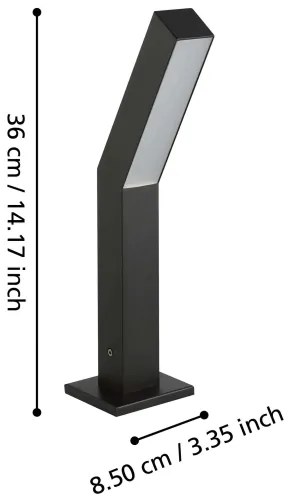 Eglo 900992 - LED Vonkajšia lampa UGENTO 2xLED/4,5W/230V IP44