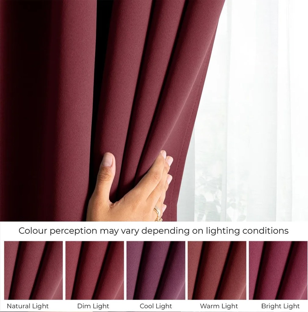 Záves AmeliaHome Blackout s priechodkami 140x270 cm vínový