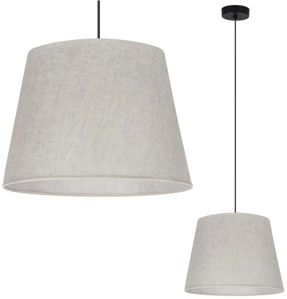 Závesné svietidlo Len1, 1x svetlobéžové textilné tienidlo, (fi 38 cm), b