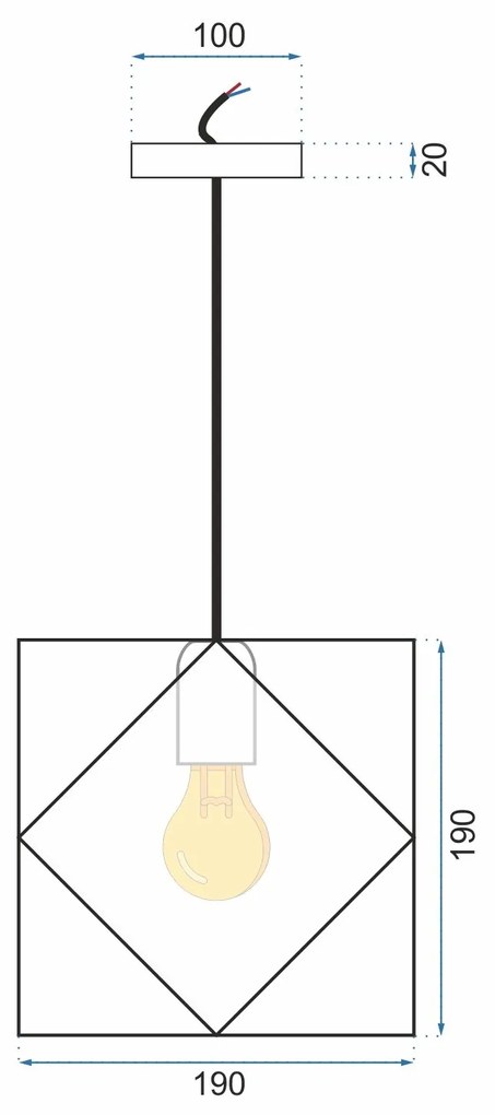 Toolight Toolight, stropná lampa 19x19cm 1xE27 APP287-1CP, čierna, OSW-08405