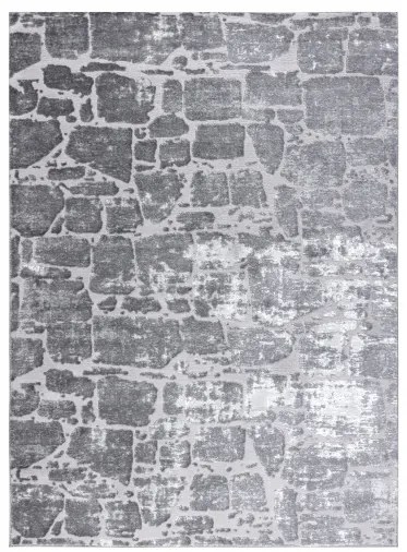 Moderný MEFE koberec 6184 Dlažba tehla, sivý