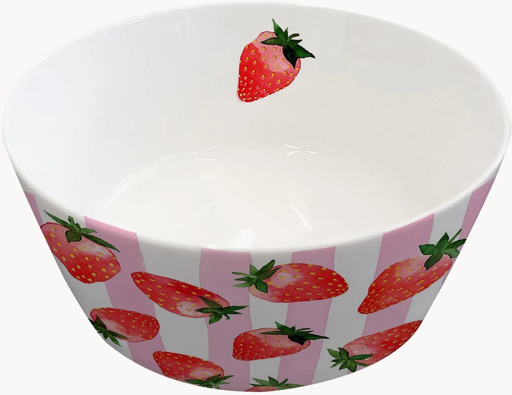 Malá miska z nového kostného porcelánu Strawberry & Stripes