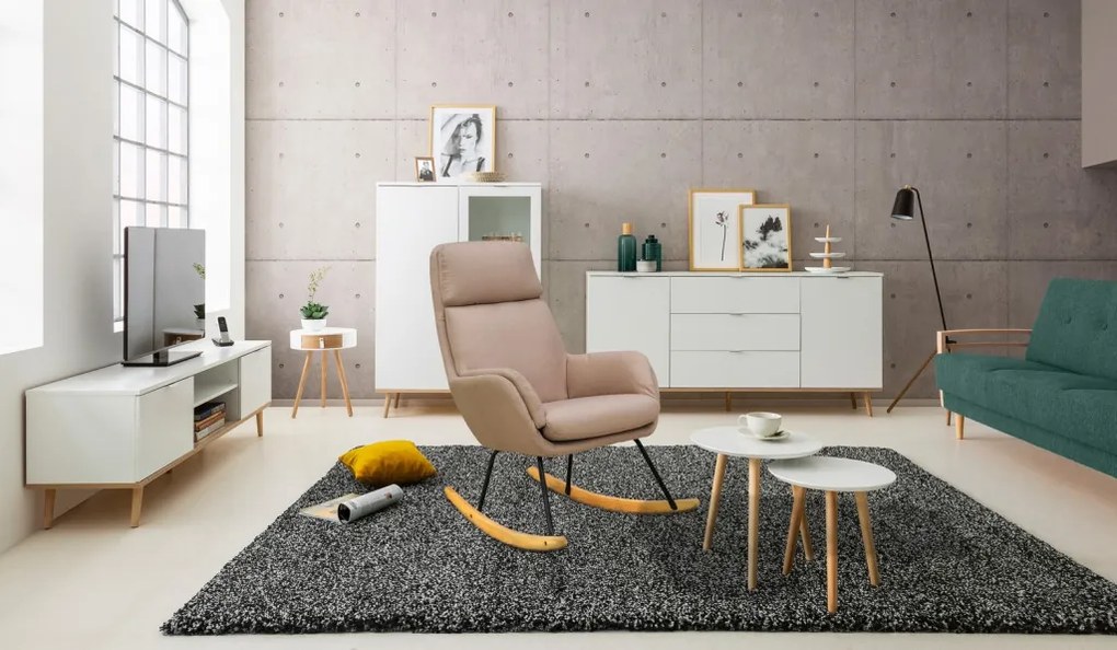 Hojdacie kreslo Lindberg, béžová látka