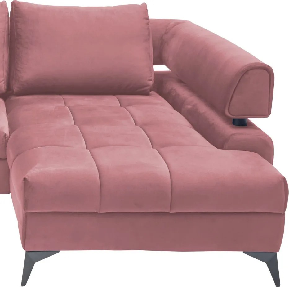 Rohová sedacia súprava Paris, staroružová látka, pravý roh