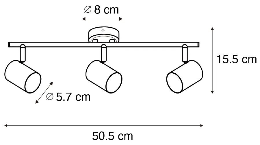 Moderný reflektor bronzový sklápací 3-svetlo - Jeana