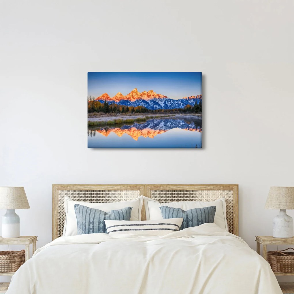 Obraz zasnežených horských štítov (90x60 cm)
