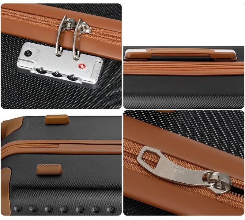 Konofactory Čierny príručný luxusný kufor "Journey" s TSA zámkom - M (35l)