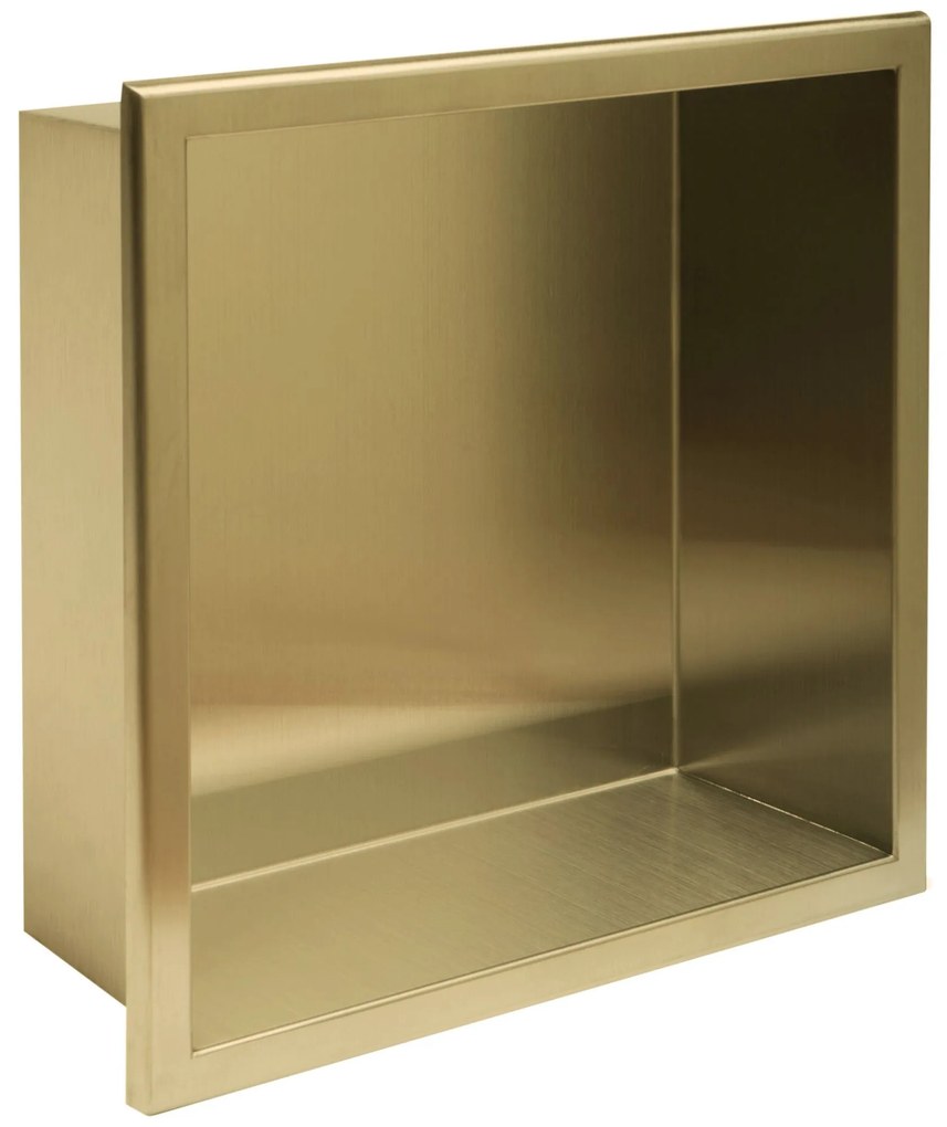 Rea Rea, kúpeľňová polica na zapustenie 30x30 cm, zlatá matná, REA-05606