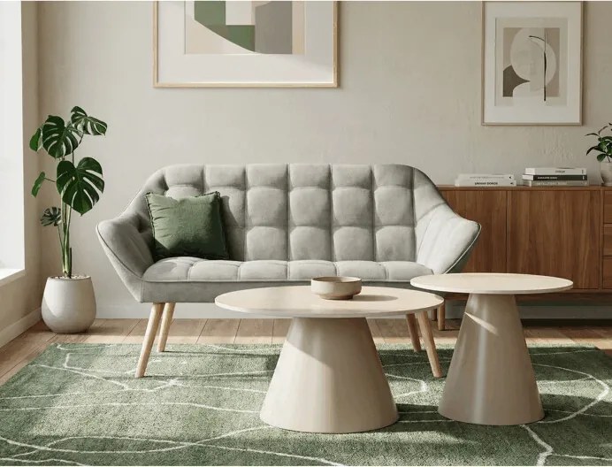 Autronic BONTEC Konferenčný stolík 70x70x41cm, keramika, mramor, CT-F4118 BK Farba: Béžová