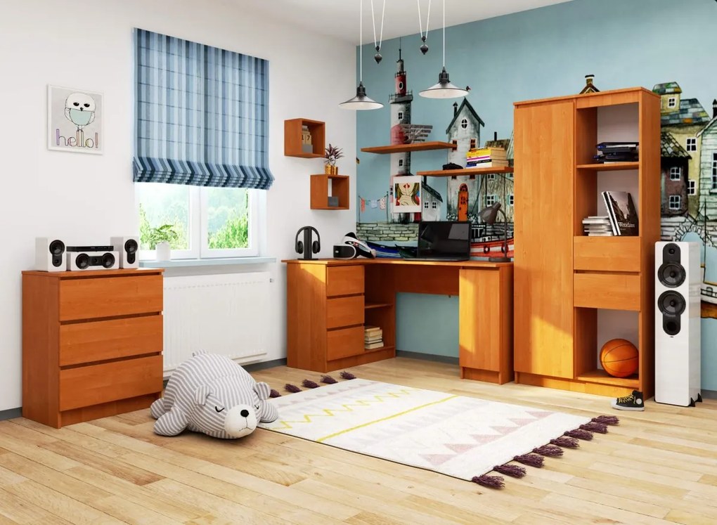 Rohový písací stôl B20 155 cm jelša ľavý