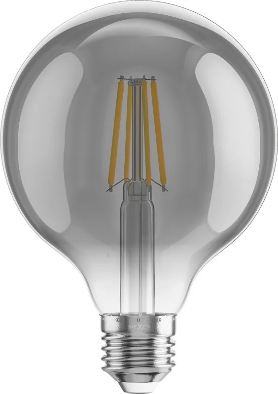 Mexen Vintis, LED žiarovka E27, G95, 4W, Teplá - 2700K, 300 lm, dymová - L157-E27-0427-70