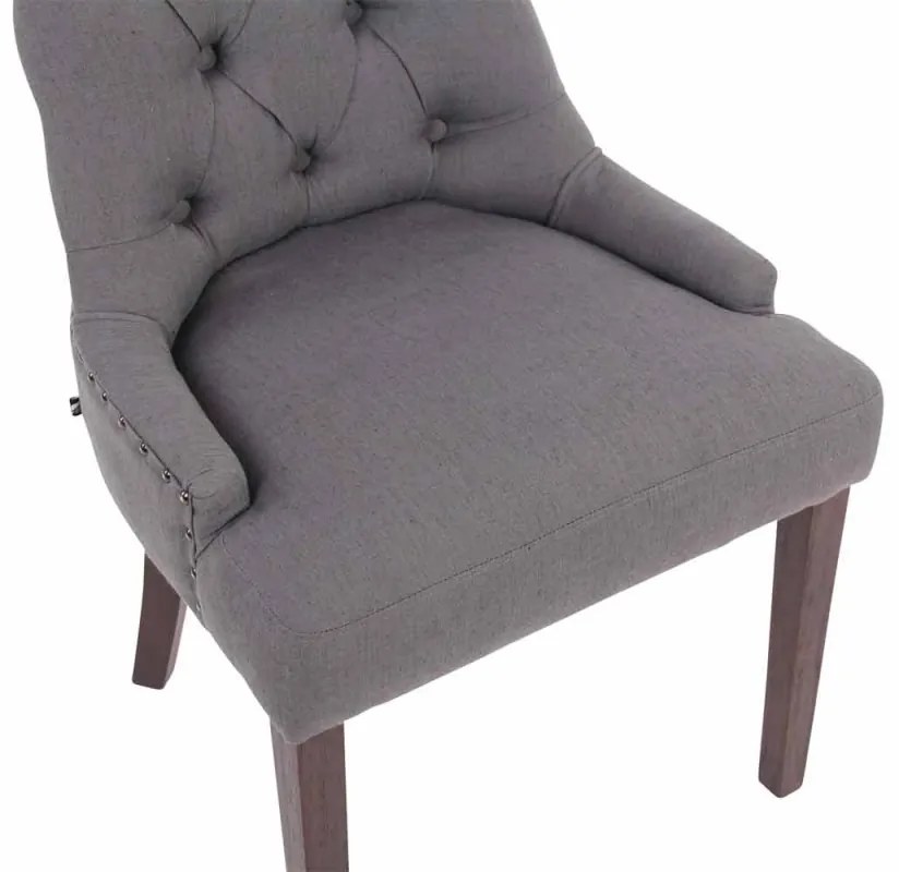 Jedálenská stolička Aberdeen - látka, drevené nohy antik tmavé - Tmavo sivá