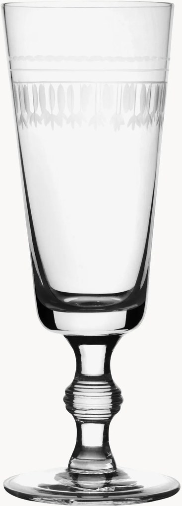 Ručne fúkané krištáľové poháre na šampanské Ovals, 4 ks