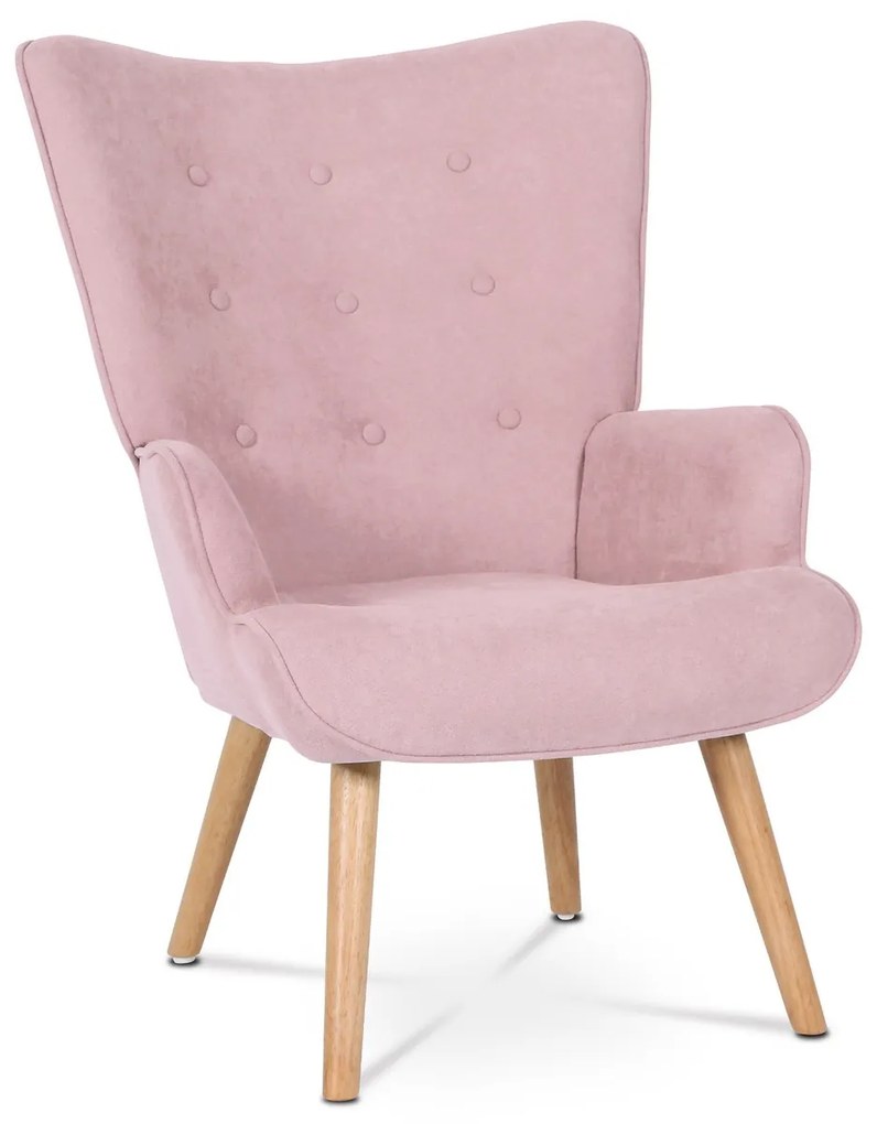 Kreslo s podnožkou PINK2, ružová