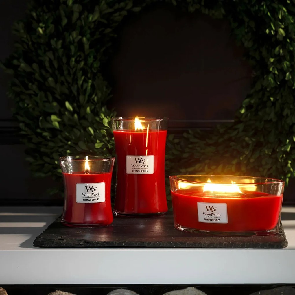 WoodWick vonná sviečka veľká váza Crimson Berries,609 g