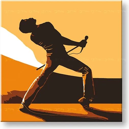 Ručne maľovaný POP Art obraz FREDDIE MERCURY 1 dielny fm3