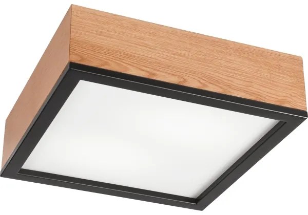 Stropné svietidlo OAK SQUARE 2xE27/15W/230V 31x31 cm dub/čierna