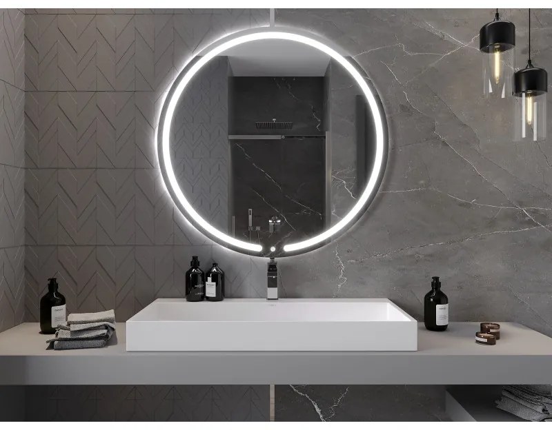 Mexen Rose, LED kúpeľňové zrkadlo s podsvietením 100x100 cm, 6000K, ochrana proti zahmlievaniu, 9810-100-100-611-00
