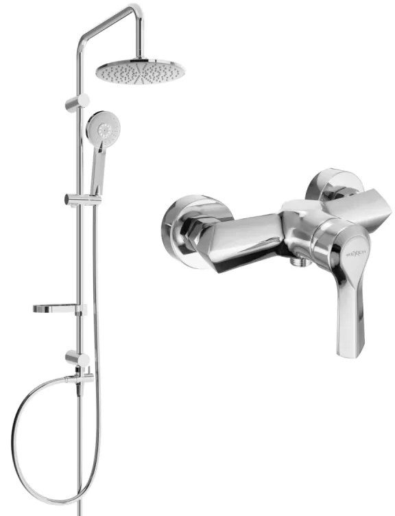 Mexen Carl sprchový set s dažďovou sprchou a sprchovou batériou Sabre, chrómová, 72140240-00