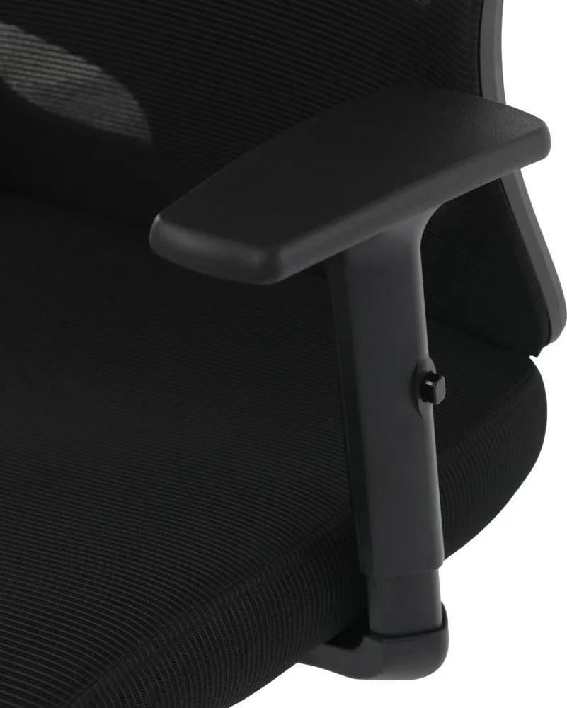 Kancelárska ergonomická stolička LUMOS — sieť / látka, čierna