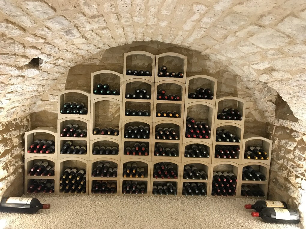 Regál na víno Bloc Cellier - Mini biely, kapacita fliaš: 8