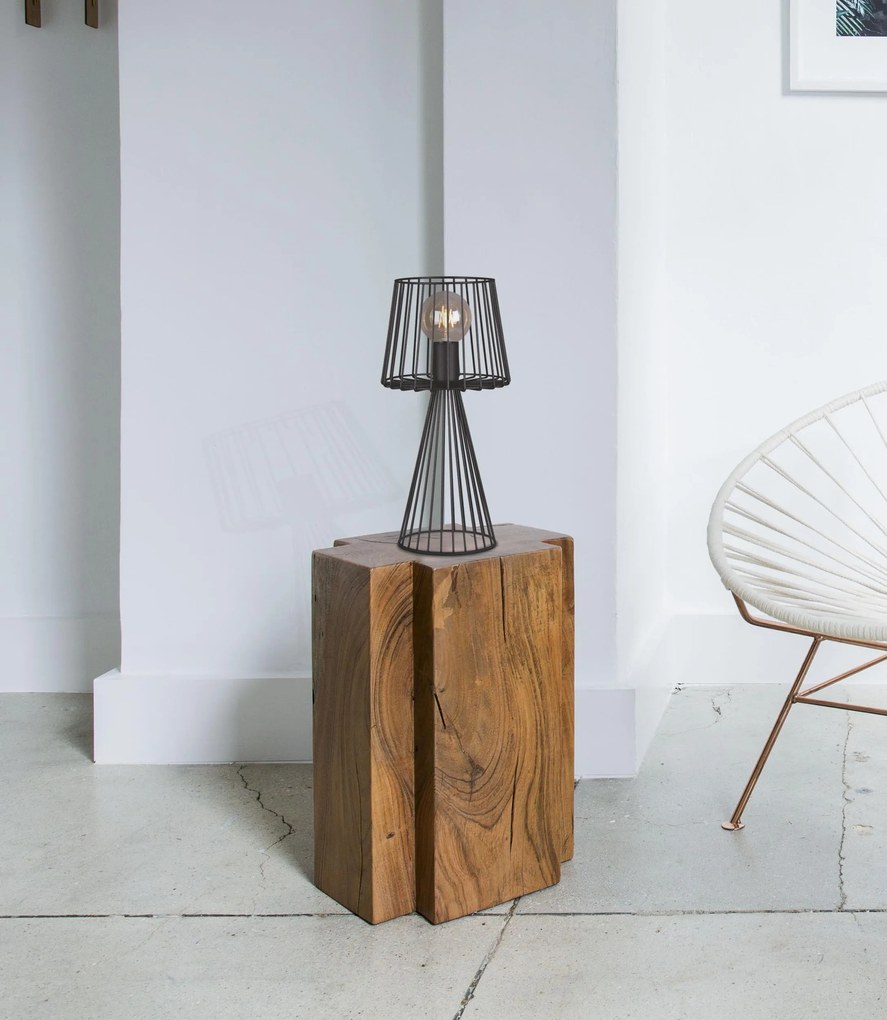 KEJO Stolná dizajnová lampa SOUL BLACK, 1xE27, 60W, čierna