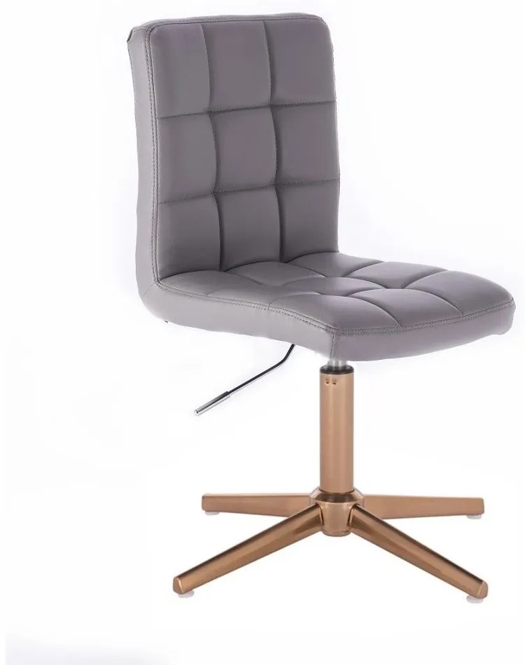 LuxuryForm DESIGN Stolička TOLEDO na zlatom kríži - sivá