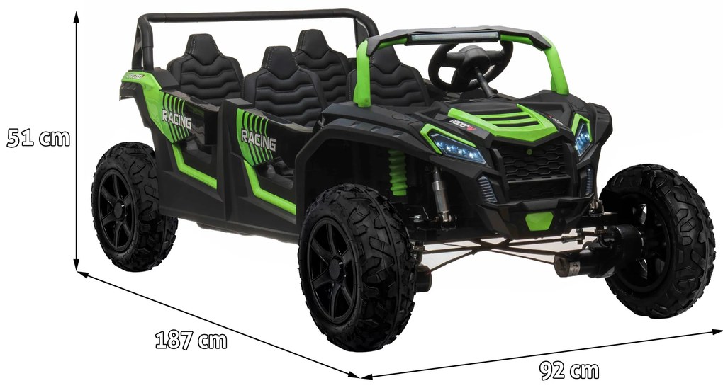 RAMIZ Vozidlo 4-osobové Buggy ATV RACING UTV2000 A033.LIION - zelené