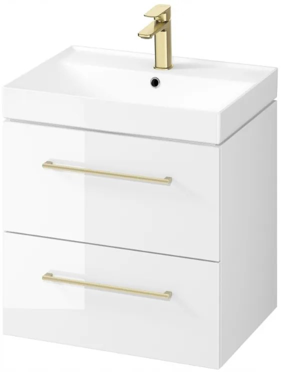 Cersanit Larga, kúpeľňová skrinka s umývadlom 60x45x65 cm, biela lesklá, S801-439