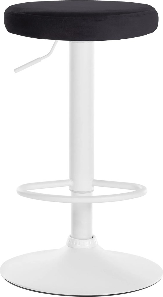 Barová stolička Ponte - zamat, biely rám - Čierna