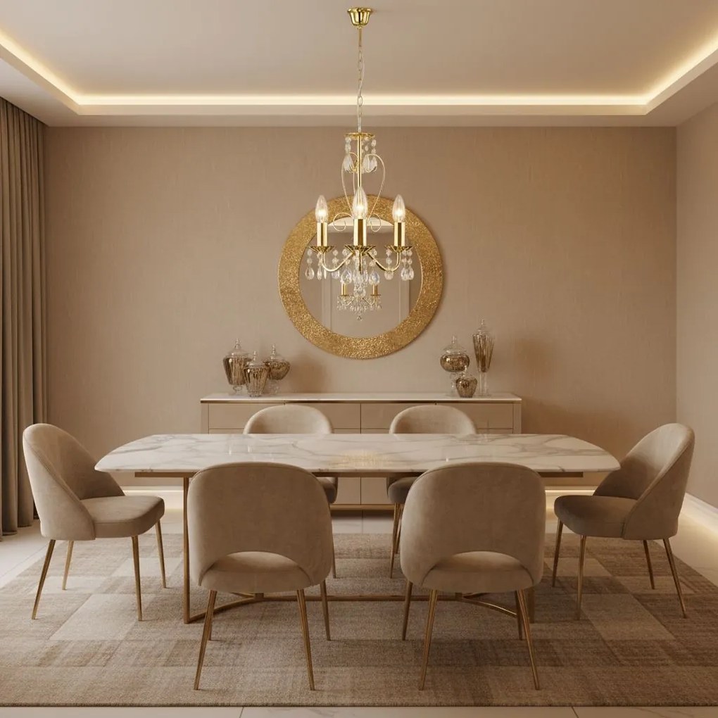 Toolight Toolight, stropné svietidlo 3xE14, EBT012-3CP, zlatá, OSW-01247