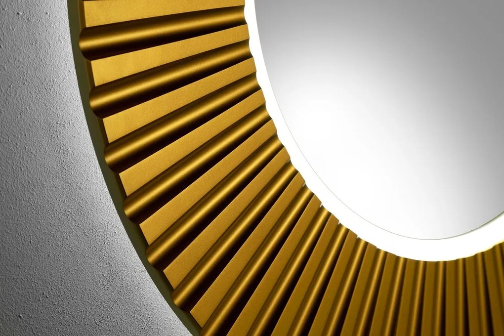 Sapho Sapho, PRIDE STRIP guľaté zrkadlo s LED osvetlením v ráme, priemer 90cm, bronz, PD954