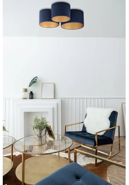 Duolla - Stropné svietidlo ROLLER TRIO 3xE27/60W/230V modrá