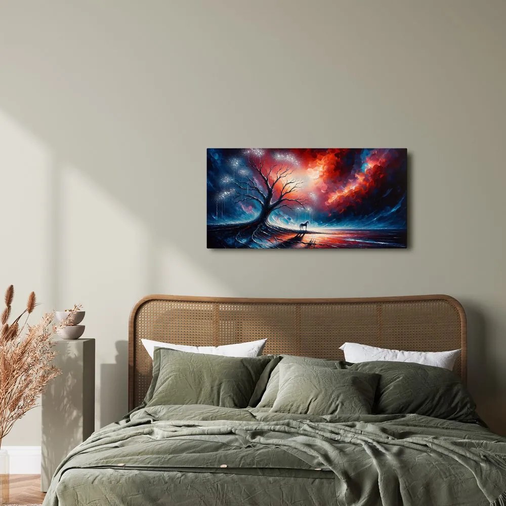 Obraz mystický strom života a kôň