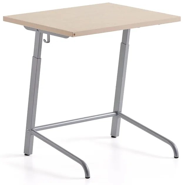 Študentský stôl AXIOM, akustické linoleum - béžová, strieborná