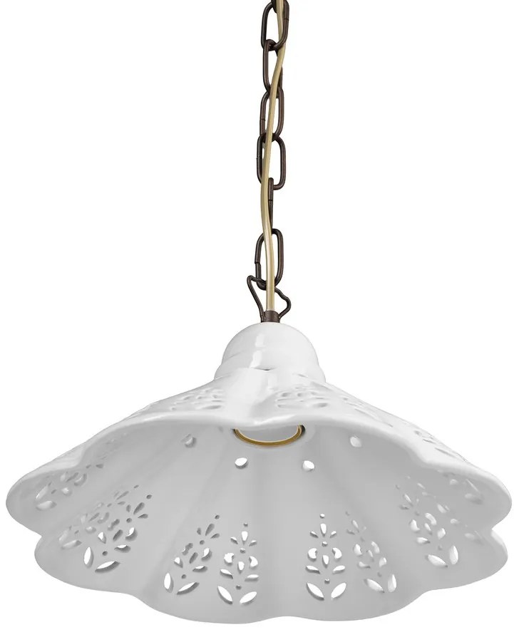 Sapho Sapho, LAMPEDUSA závesné svietidlo E27, 60W, 230V, IP21, keramické tienidlo 30cm, mosadzná reťaz, MC111C