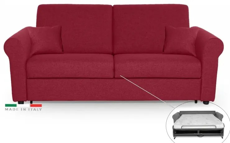 Rozkladacia POHOVKA NA KAŽDODENNÉ SPANIE SAVONA, 140, červená (alaska 12)