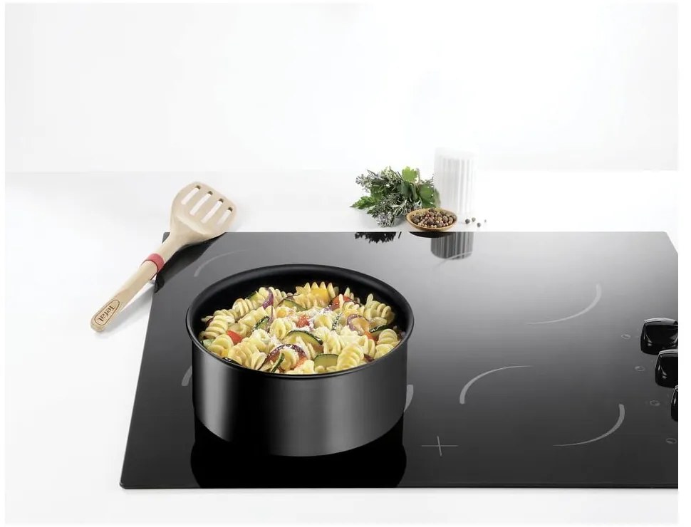 Hliníkové hrnce v súprave 3 ks s nepriľnavým povrchom/s odnímateľnou rukoväťou na indukčný varič INGENO Eco Resist L3979202 – Tefal