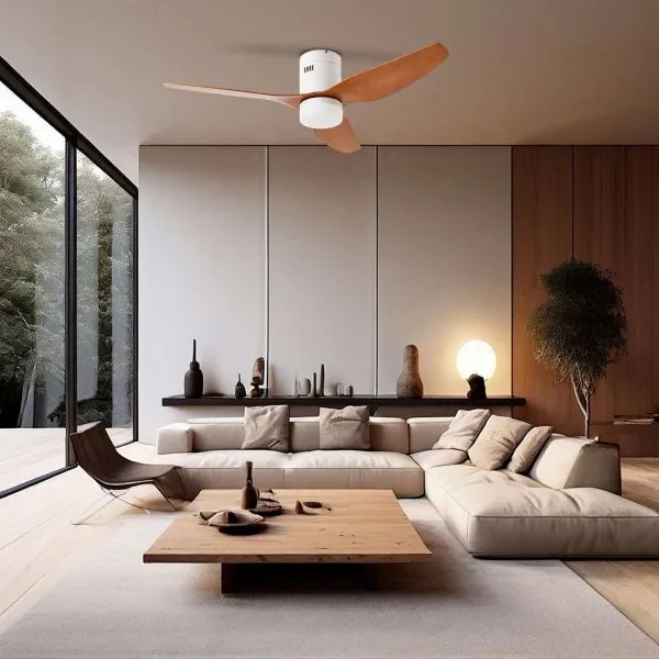 ZEVENTI - LED stropný ventilátor PADUA LED/18W/230V Wi-Fi Tuya biela/hnedá + diaľkové ovládanie